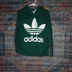 adidas Originals womens green BIG Trefoil lined hoodie S